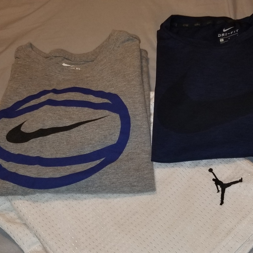 Jordan shorts and 2 Nike shirts